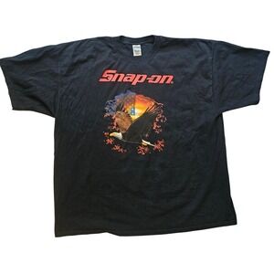 Vintage Snap-on Tools Eagle Graphic T-Shirt Mens XXXL Black Gildan Ultra Cotton